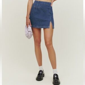 Reformation Freda High Waist Denim Miniskirt, Size 30